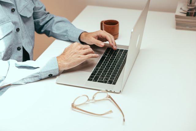 a person using their laptop